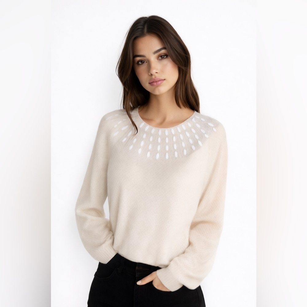 Cozy White Knit Sweater - Classic Style